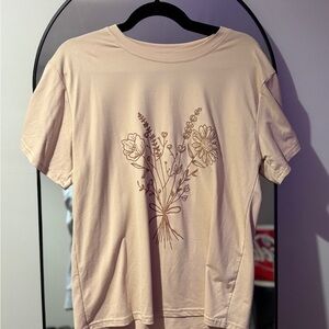 Floral Graphic Beige Women's Top